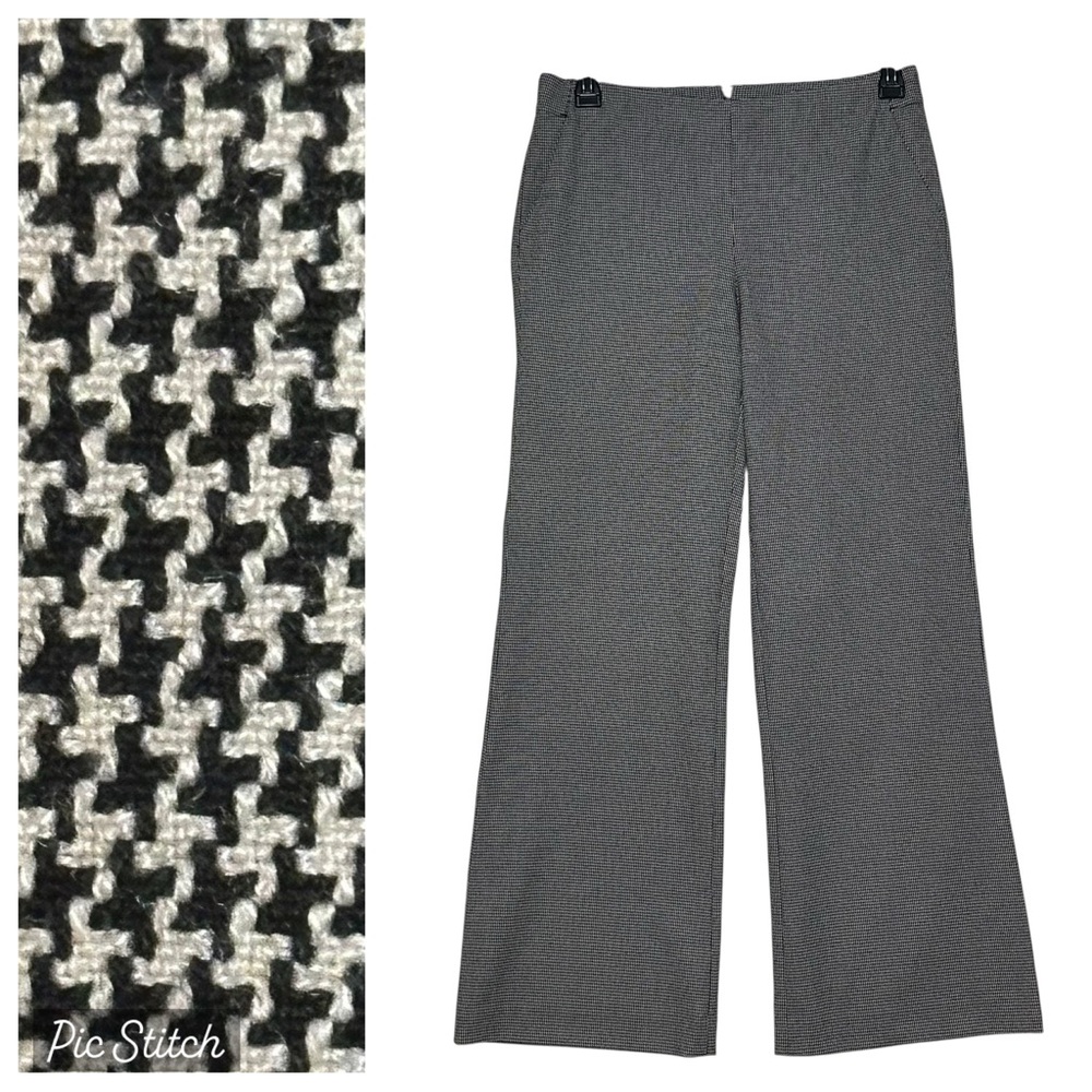 Sz 6P Brown Beige Houndstooth Check Pants NYDJ Academic British Countrycore